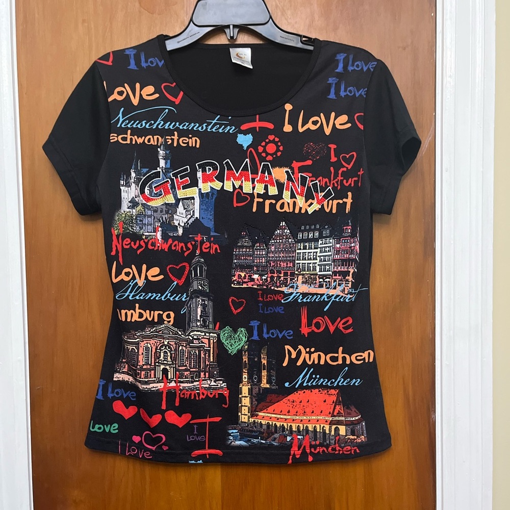 Cool Black Graphic Germany Women's Top. XL